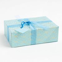 Teal Flowers Medium Foldable Box