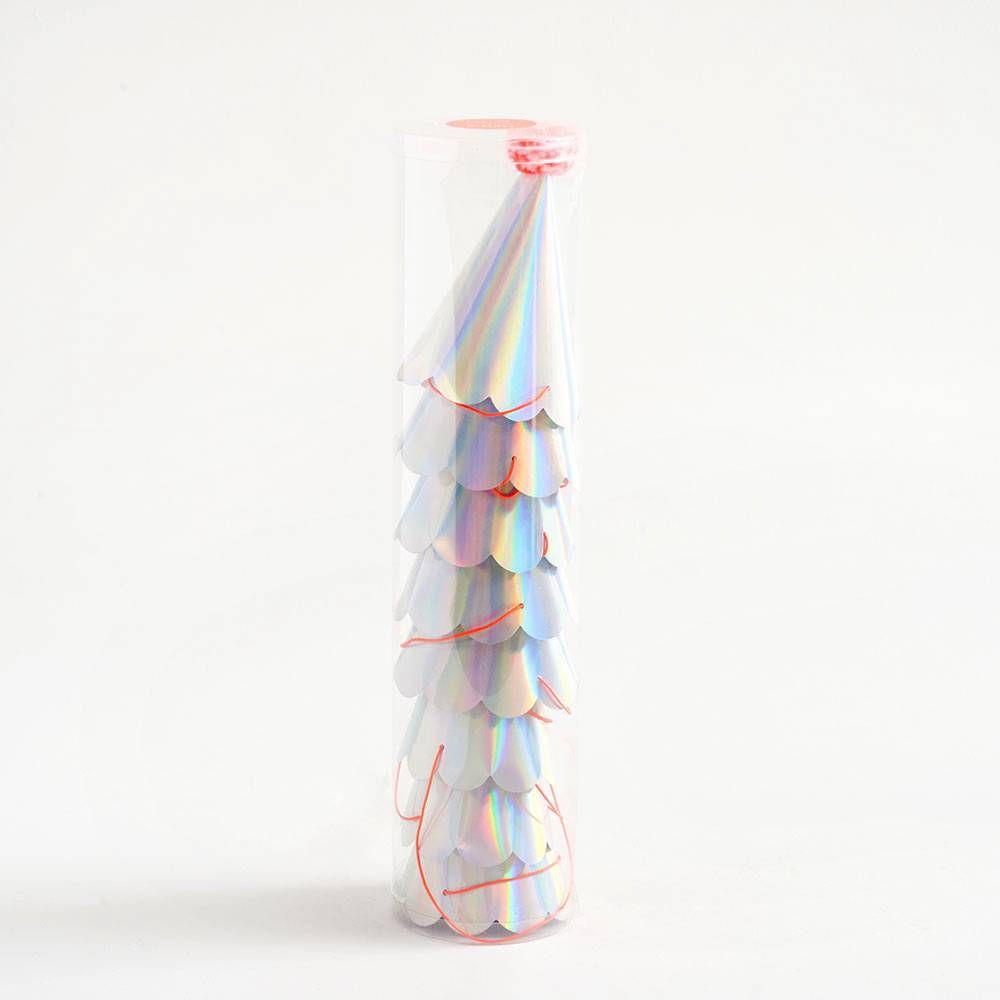 Iridescent Pom Party Hats