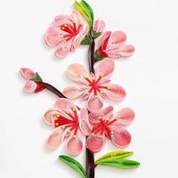 Quilling Peach Blossom Thank You Card