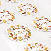 Grateful Floral Wreath Stickers