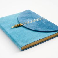 Turquoise Suede Foldover Journal