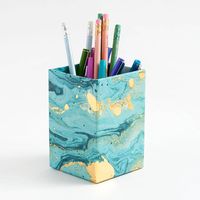 Turquoise Marble Pencil Cup