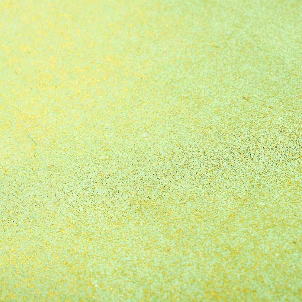 Mint Gold Glitter Handmade Paper