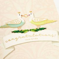 Congratulations Love Birds Wedding Card