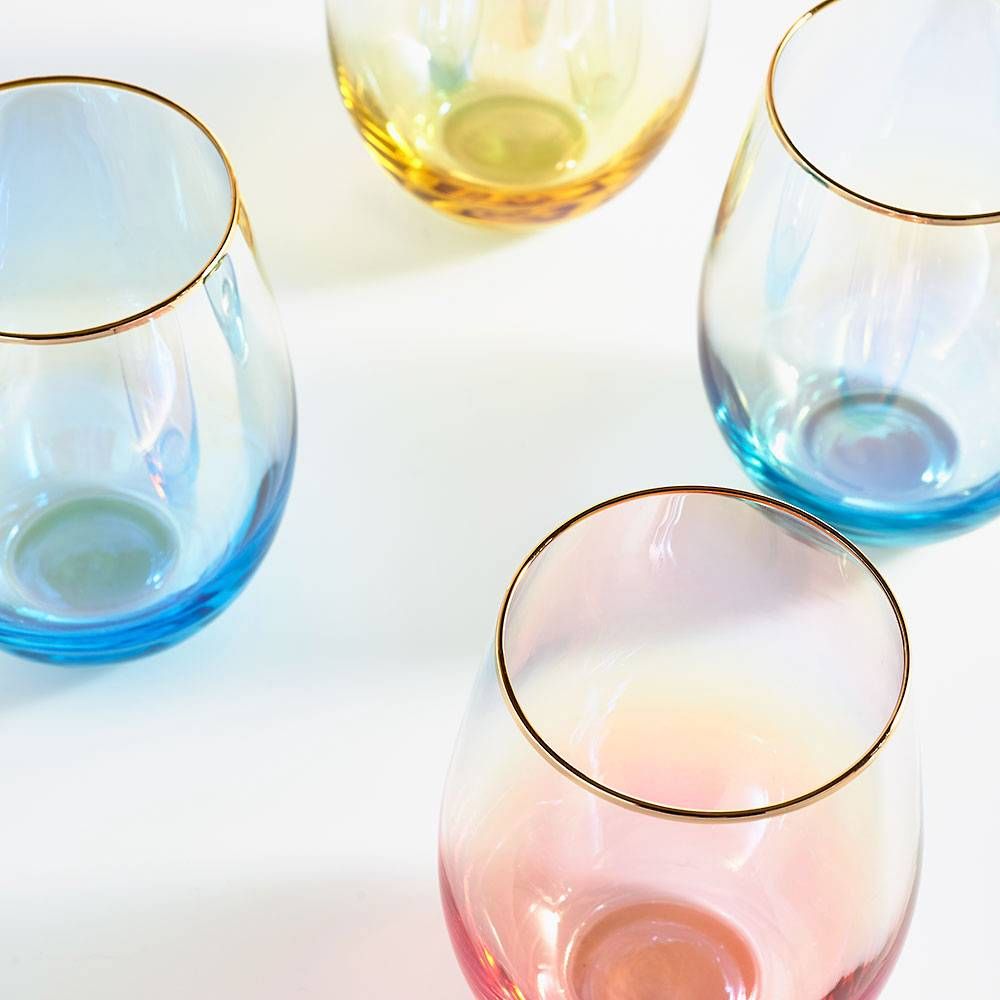 Colorful Stemless Wine Glasses
