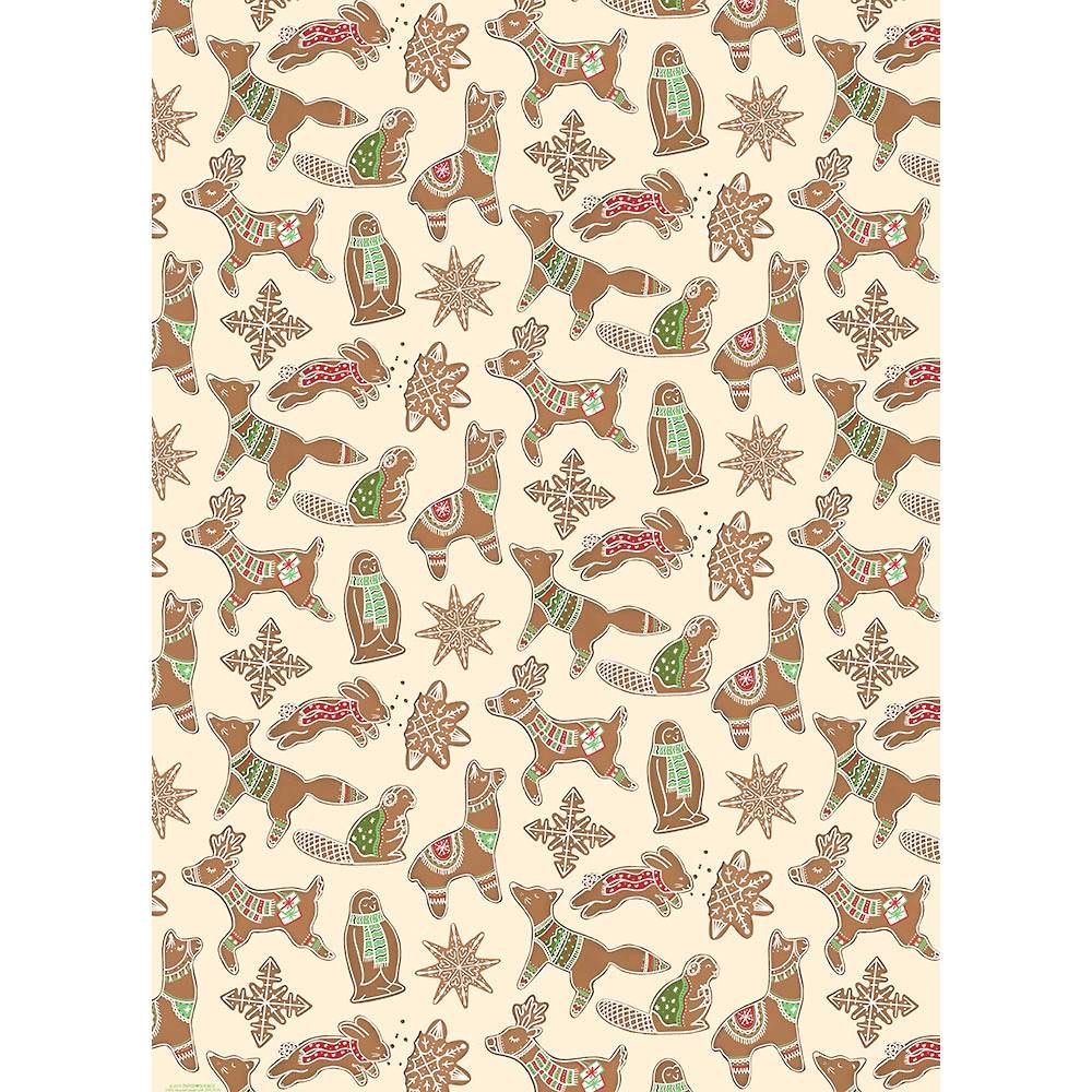 Gingerbread Critters Wrapping Paper