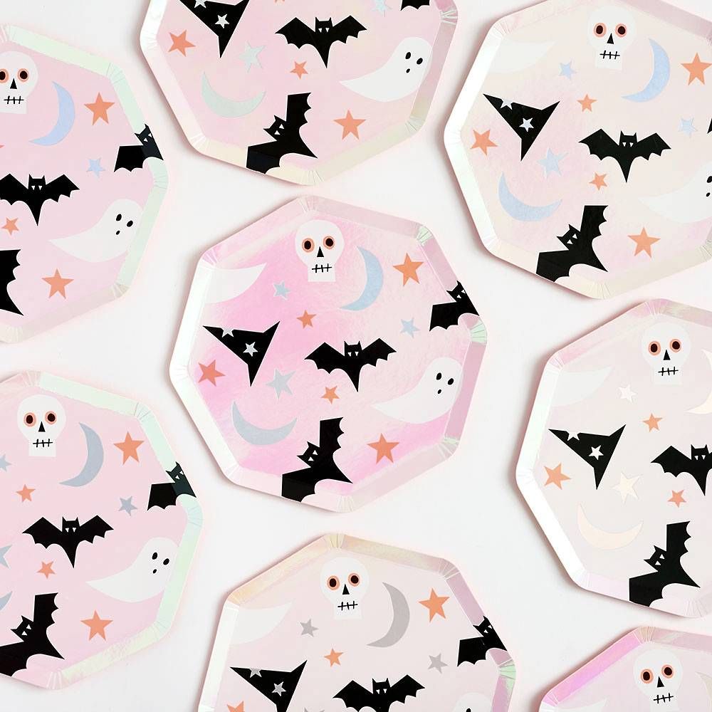 Holographic Halloween Plates