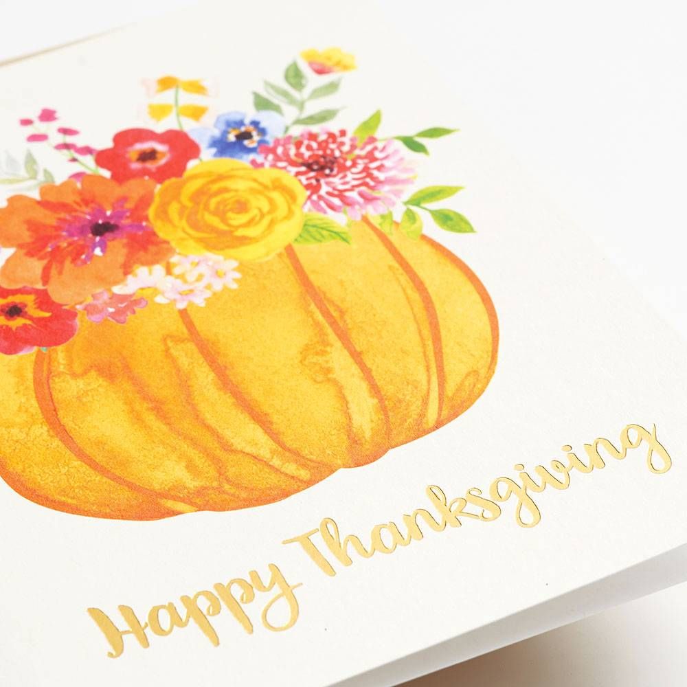 Floral Pumpkin Thanksgiving Card