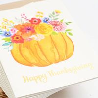 Floral Pumpkin Thanksgiving Stationery Set