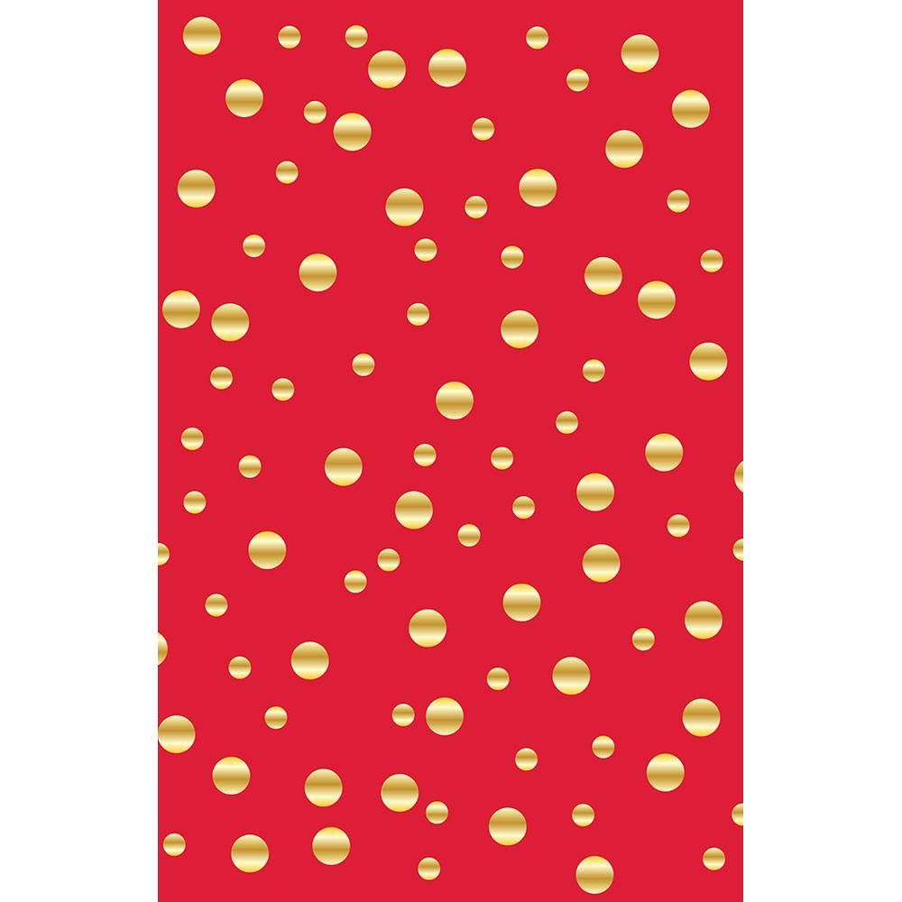 Gold Foil Dots on Red Stone Wrapping Paper