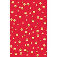 Gold Foil Dots on Red Stone Wrapping Paper