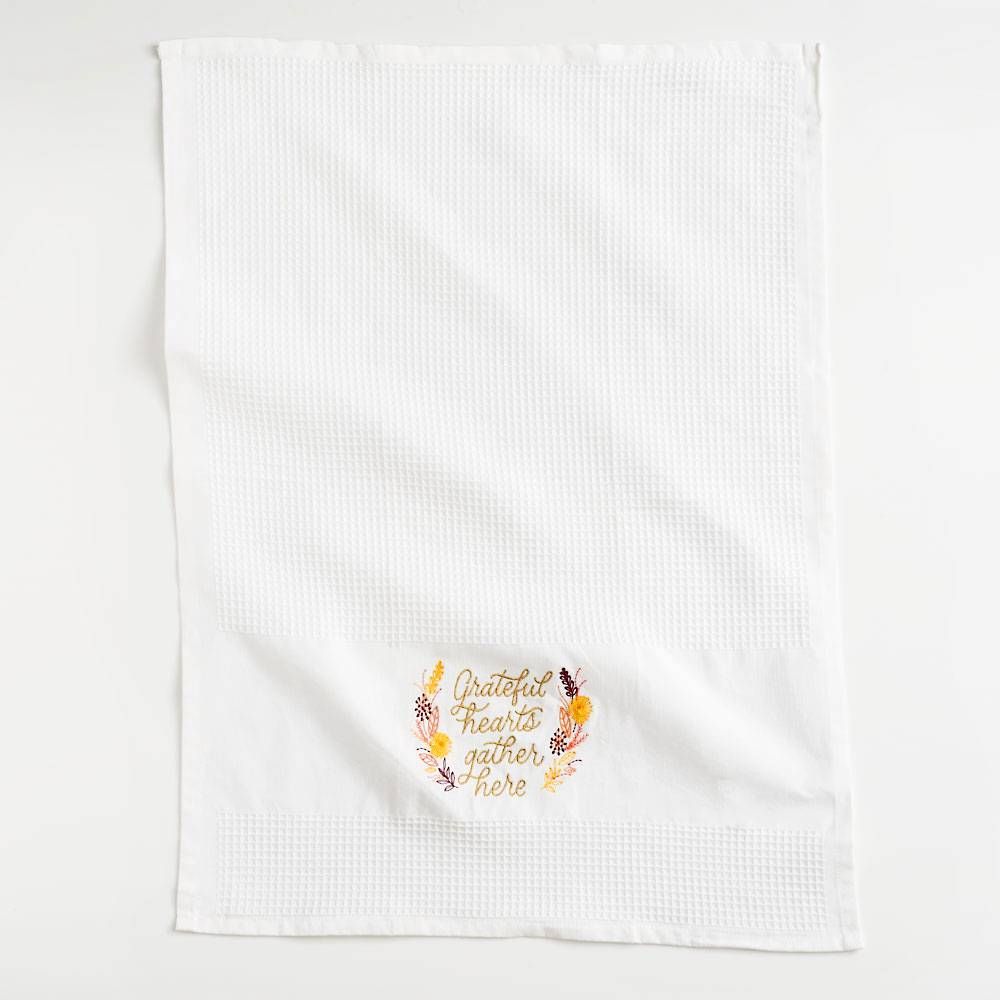 Grateful Floral Waffle Tea Towels