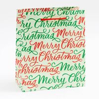 Red & Green Merry Christmas Script Gift Bags