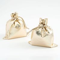 Gold Foil Drawstring Treat Bags