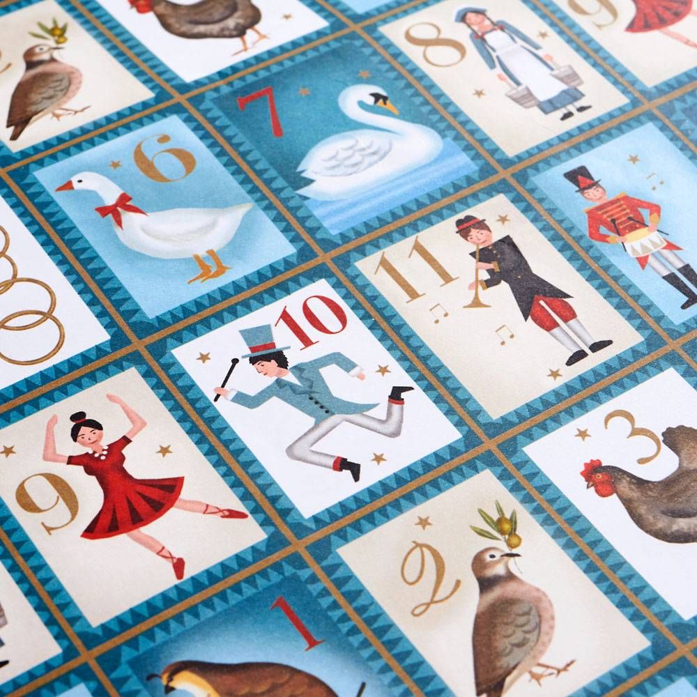 Twelve Days of Christmas Flat Wrap