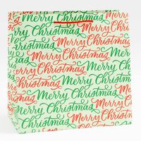 Red & Green Merry Christmas Script Gift Bags