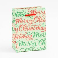 Red & Green Merry Christmas Script Gift Bags