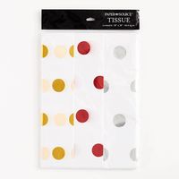 Red, Gold, & Silver Foil Dots Tissue Paper