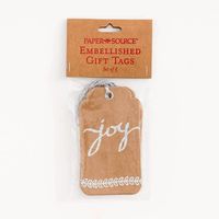 Joy Silver Glitter Gift Tags