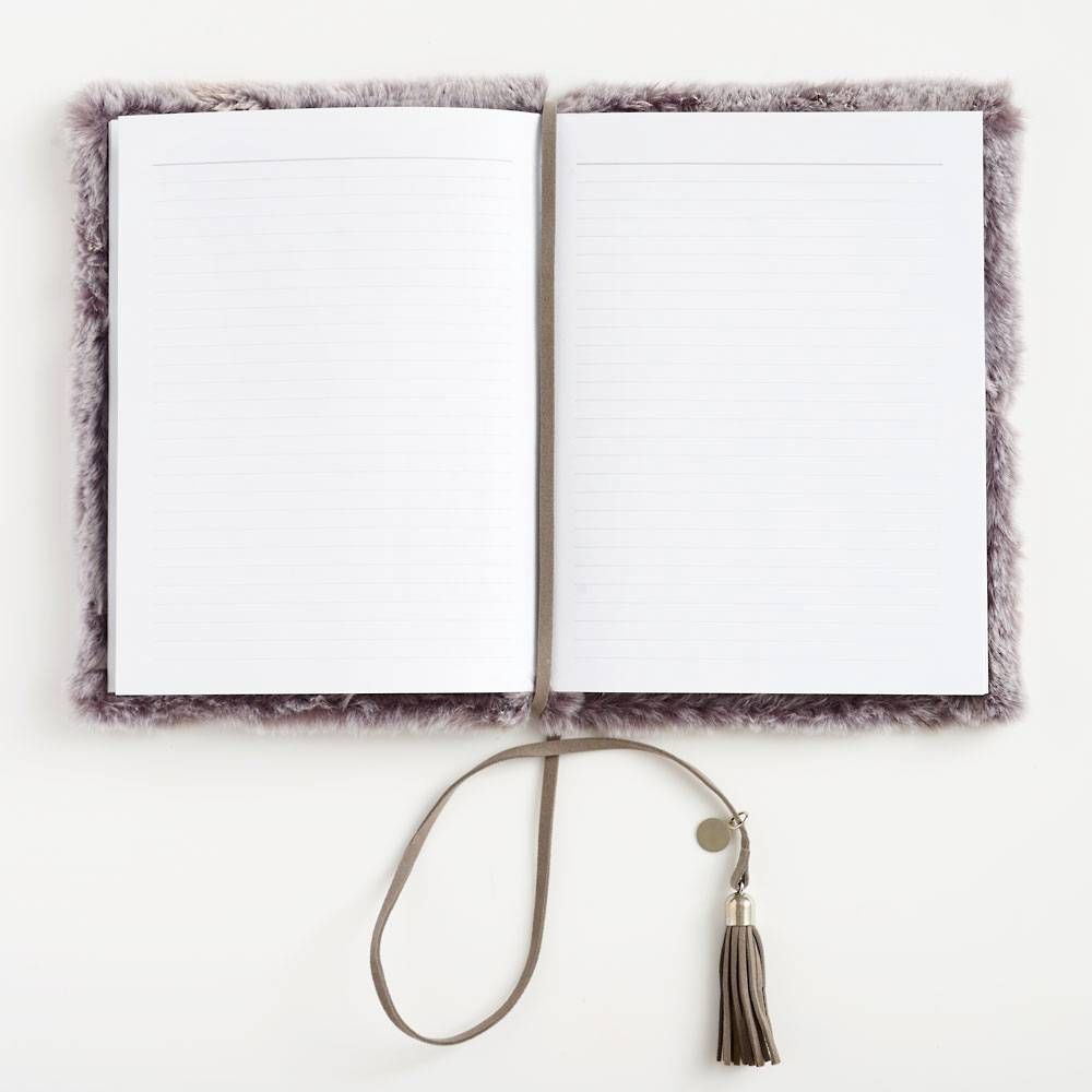 Gray Faux Fur Journal