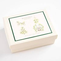 Glittered Winter Green Holiday Card Set