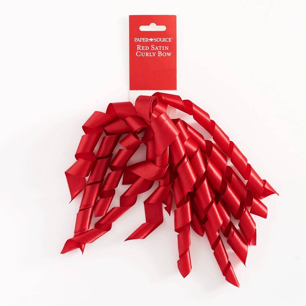 Red Satin Curly Bow
