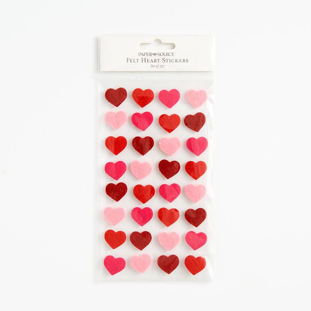 Felt Heart Stickers