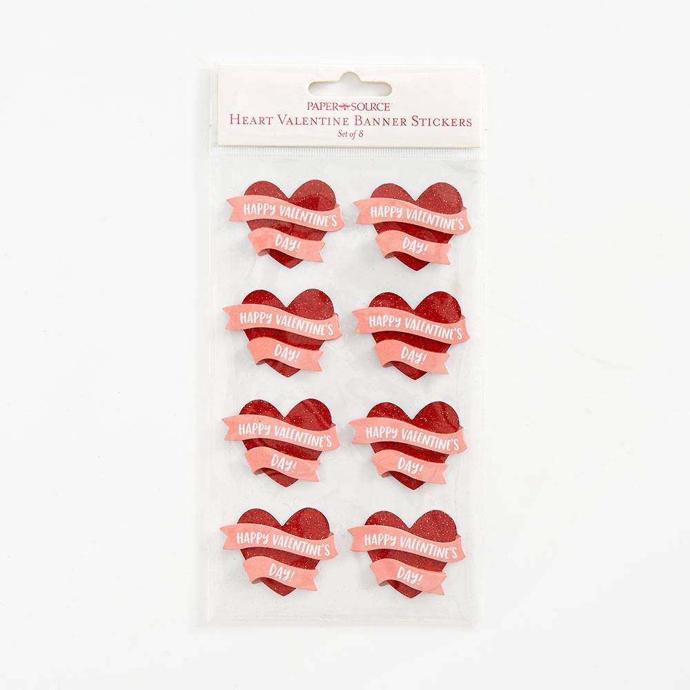 Heart Valentine Banner Stickers