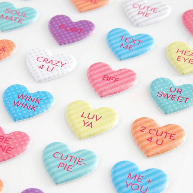 Paper Source Conversation Heart Puffy Stickers