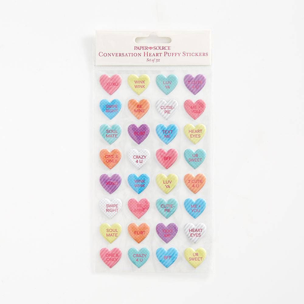 Conversation Heart Puffy Stickers