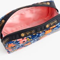 Navy Floral Cosmetic Bag