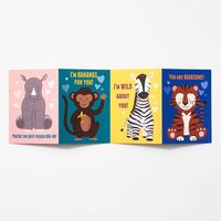 Wild Jungle Finger Puppet Valentine Card Set