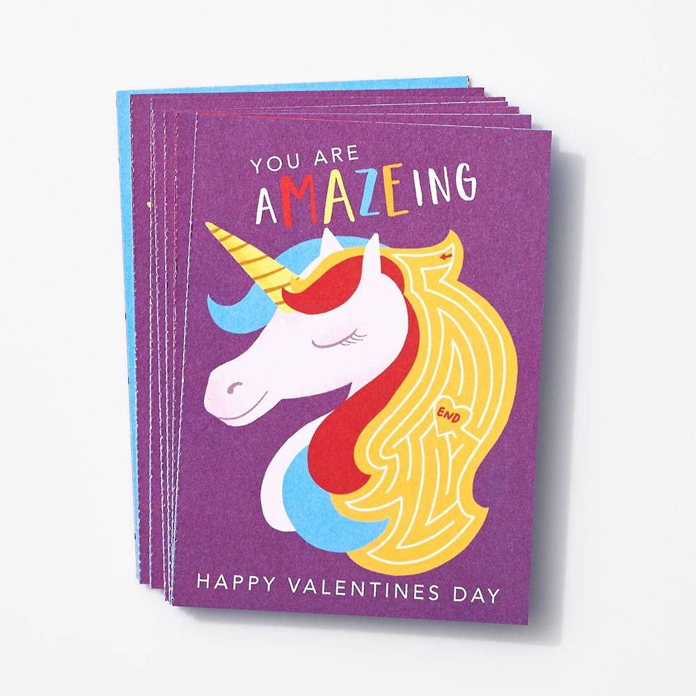 Amaze-ing Unicorn Valentine Card Set
