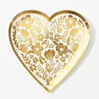 Blush & Gold Die Cut Heart Plate