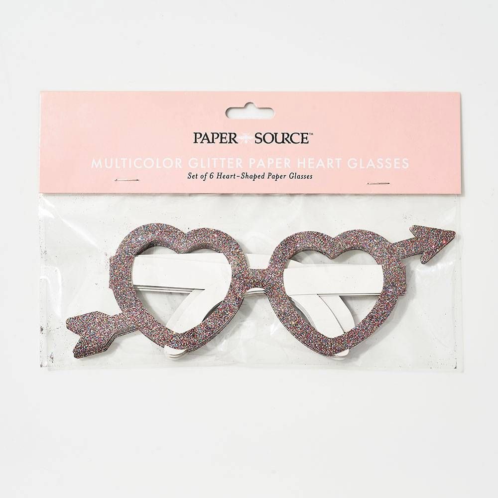 Multi Glitter Heart Glasses