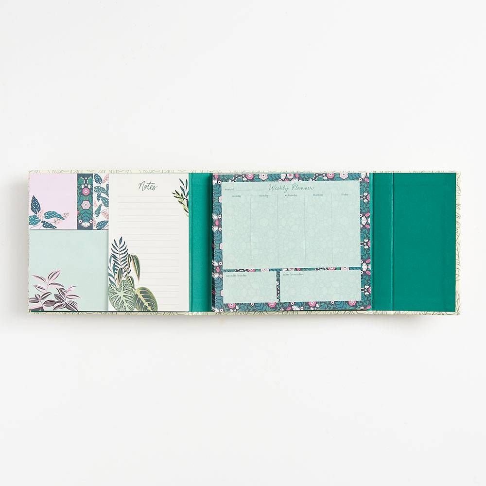 Gold Foil Greenery Weekly Organizer