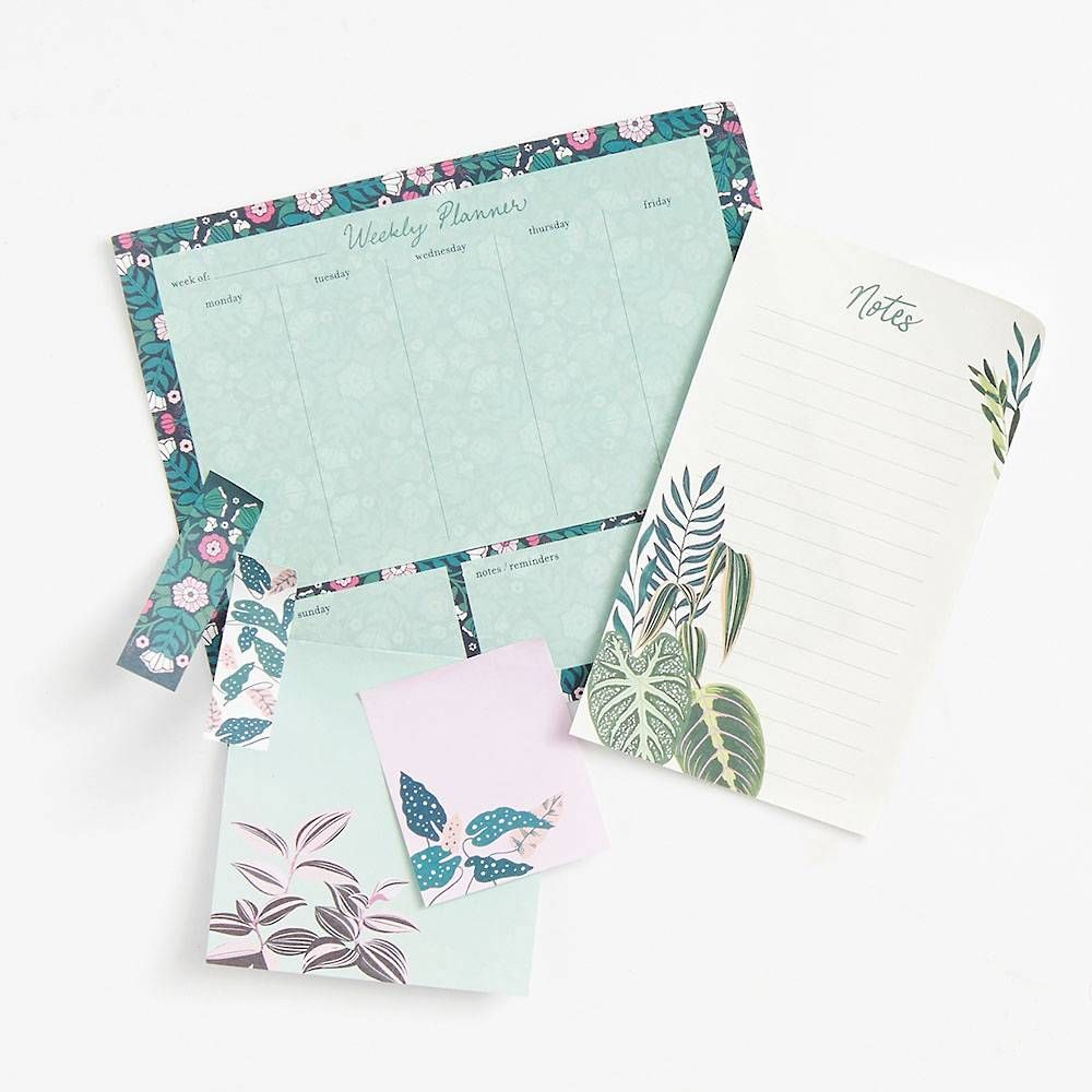 Gold Foil Greenery Weekly Organizer