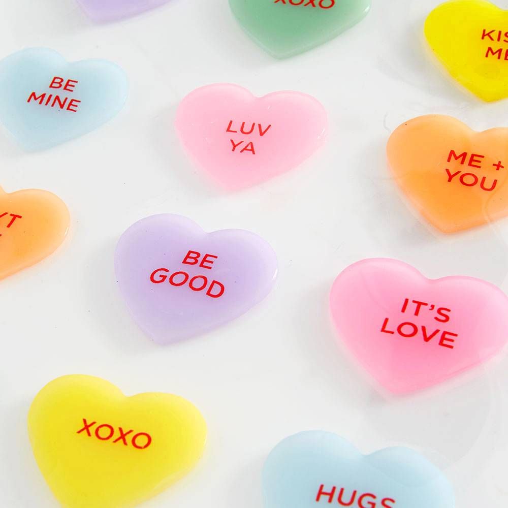 Conversation Heart Gel Clings