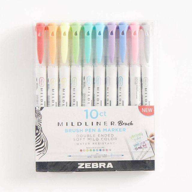 NEW* Zebra Mildliner New Brush Pen Set - 10pc — Pulp Addiction