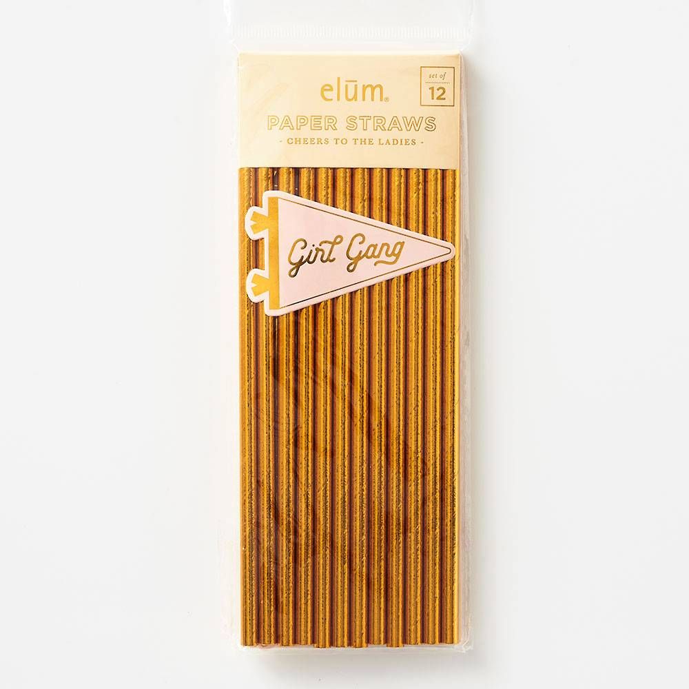 Girl Gang Pennant Paper Straws