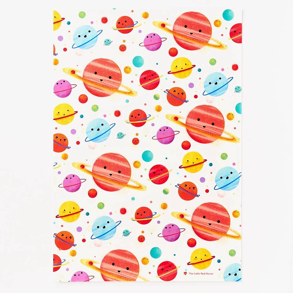 Happy Solar System Flat Wrap