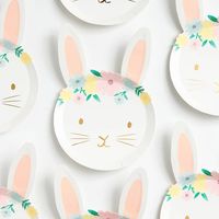 Floral Bunny Plates