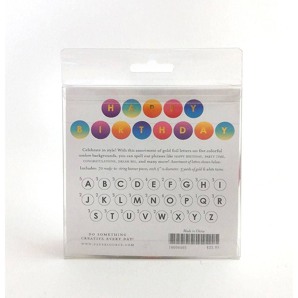 Ombre Rainbow Letter Banner