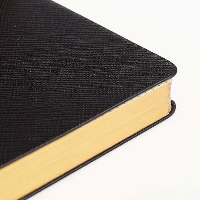 LEATHER TRAVEL JOURNAL - GI - BLACK - Bethesda Fine Stationery