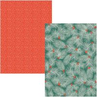 Greenery Pine & Red Flurry Wrapping Paper