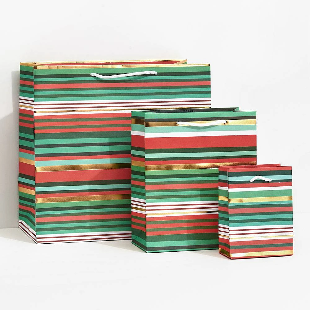 Holiday Stripes Gift Bags