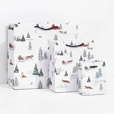 Winter Toile Gift Bags