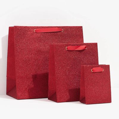 Red Glitter Gift Bags