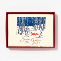 Snow Fox Holiday Card Set