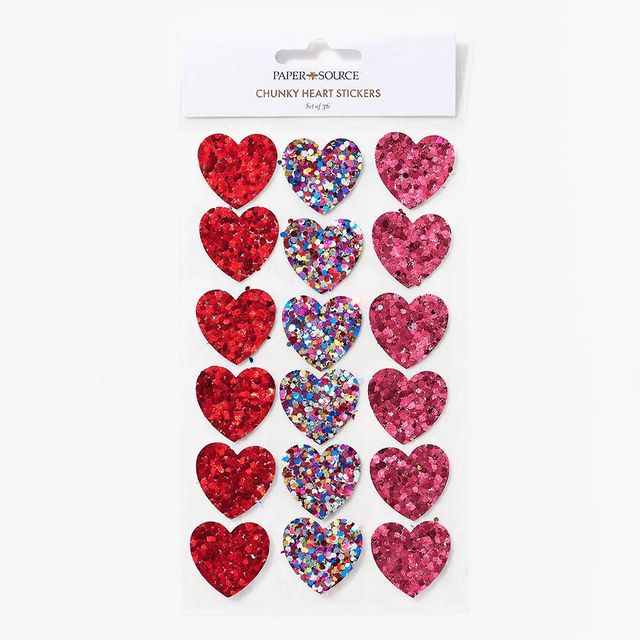 Pink heart shapes with glitter wallpaper sticker - TenStickers